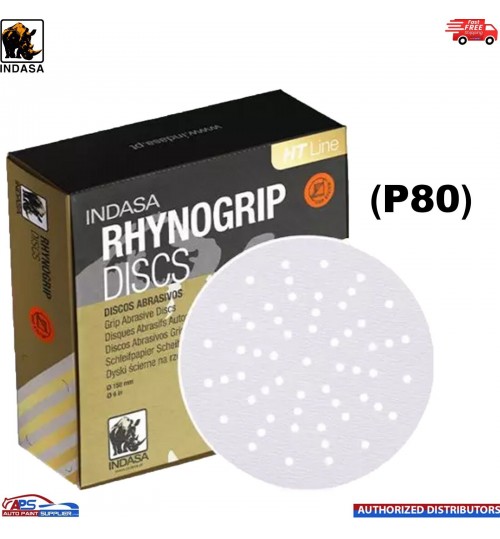 INDASA C56333 HT LINE ULTRAVENT GRIP SANDING DISCS 150MM PK50 - P80